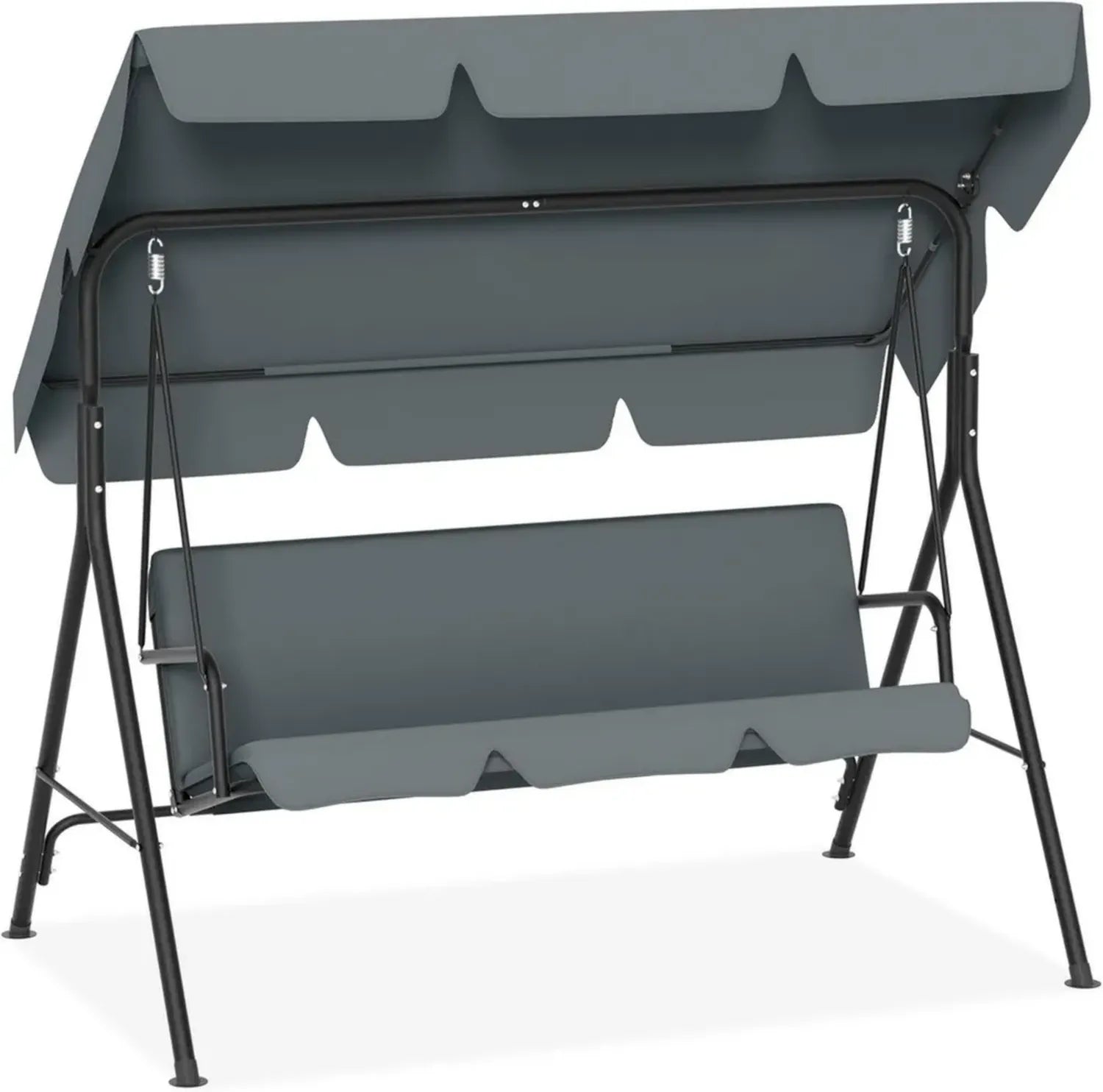 3-Sitzer Hollywoodschaukel mit Sonnendach, wetterfest bis 200kg, 193x110x152cm, Anthrazit