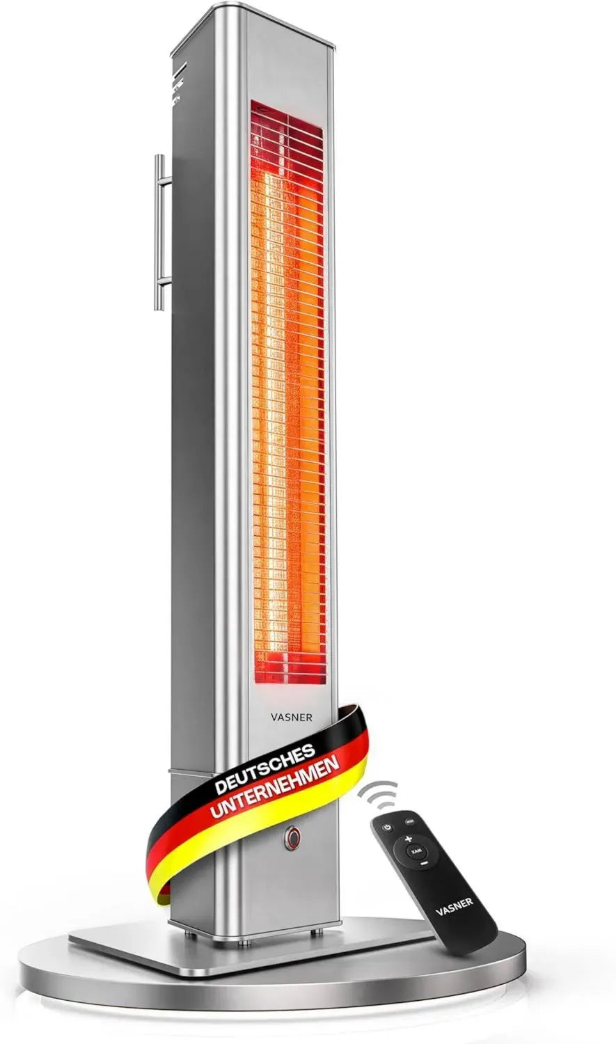 VASNER Infrarot Terrassenheizstrahler 2500W mit Fernbedienung - 4 Heizstufen für Outdoor