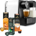Tchibo Cafissimo Milch Kapselmaschine mit Milchaufschäumer, inklusive 30 Kapseln für vielseitigen Kaffeegenuss, Weiß