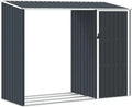 vidaXL Kaminholzunterstand Anthrazit 245x98x159 cm aus verzinktem Stahl für den Garten