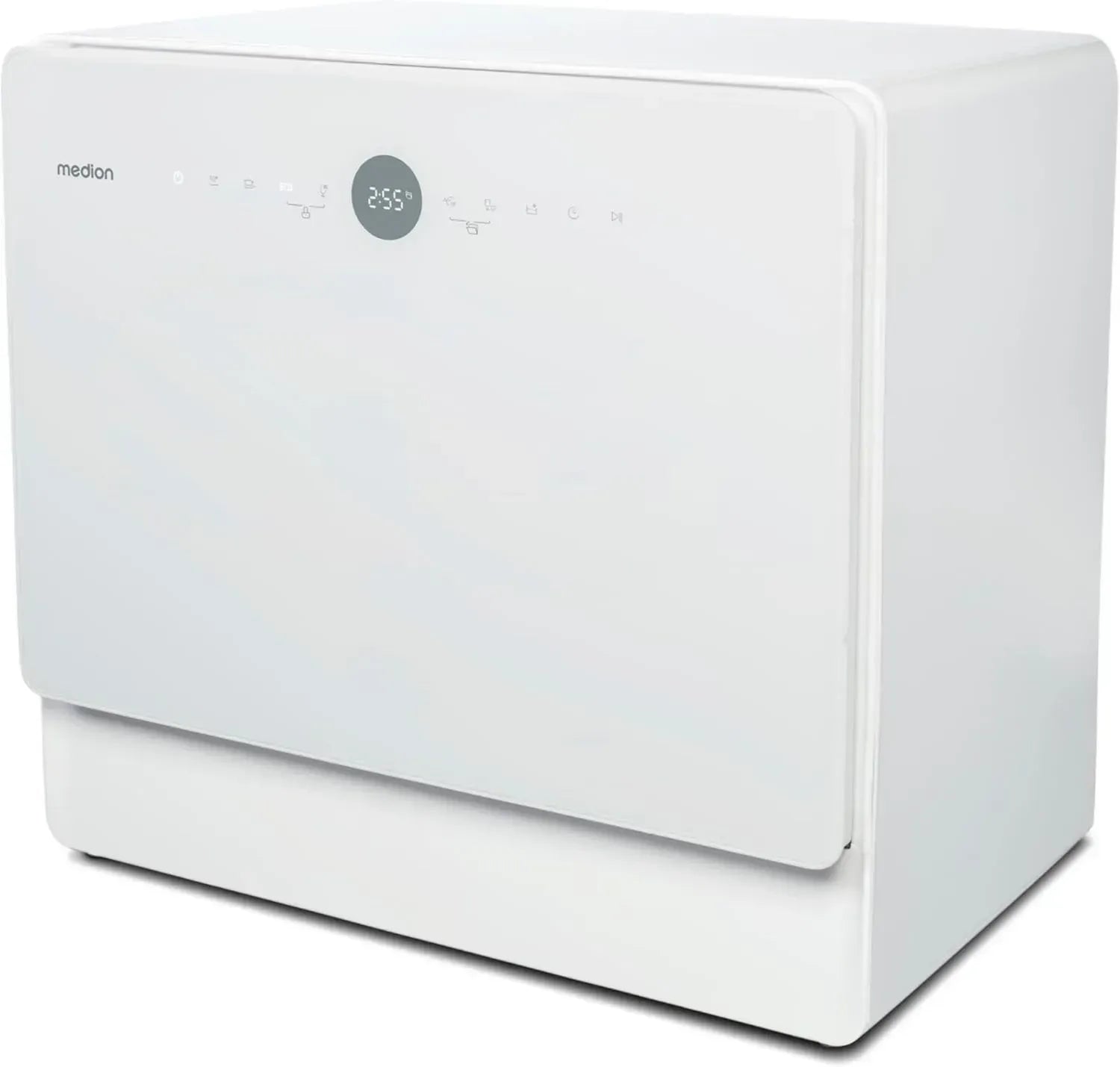 MEDION Tischgeschirrspüler DWT50, kompakt, 5 Maßgedecke, 7 Programme, wasseranschlussfähig, 35 cm tief, Modell MD 37775, weiß