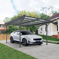 Aluminium Carport 5x3 m Anthrazit für Autos, Boote und Fahrräder mit Flachdach