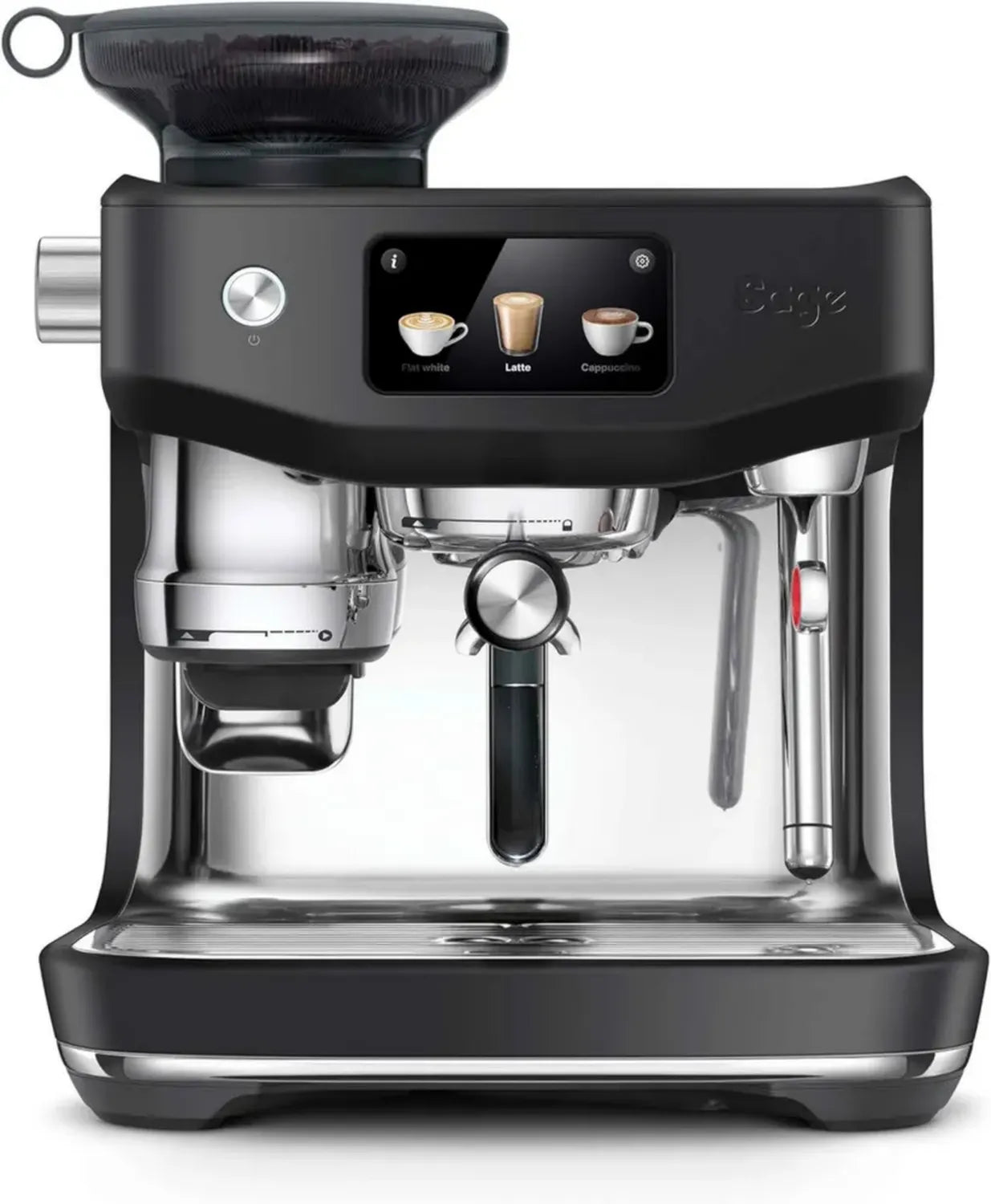 Sage Siebträgermaschine Oracle Jet - Espressomaschine mit Mühle & Milchaufschäumer - 1600W Leistung, 14 Programme - Mit Knock Box, Farbe: Schwarz