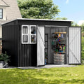 Geräumiges Metall Gartenhaus 260x176x190 cm mit Fenster, abschließbare Tür und Belüftung, Fahrradgarage und Geräteschuppen, wetterfest, dunkelgrau