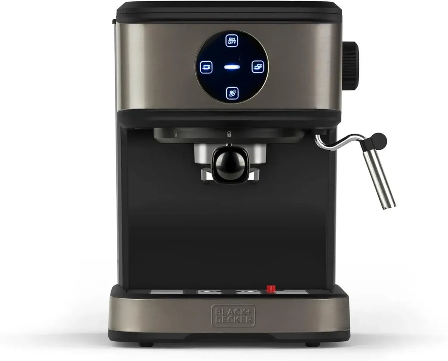 BLACK+DECKER Espressomaschine 20 Bar, Programmierbare Kaffeemenge, Dampffunktion, Edelstahl, 850W, Anti-Fingerprint