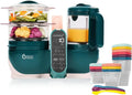 Babymoov Nutribaby Plus in Opalgrün - Multifunktionaler Babynahrungszubereiter mit 2200ml Kapazität und 15-teiligem Babybols-Set