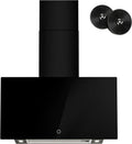 FIREGAS 60cm Kopffreihaube mit bürstenlosem DC-Motor, Umluft- und Abluftbetrieb, 3 Leistungsstufen, inklusive 5-lagigem Aluminium- und Aktivkohlefilter