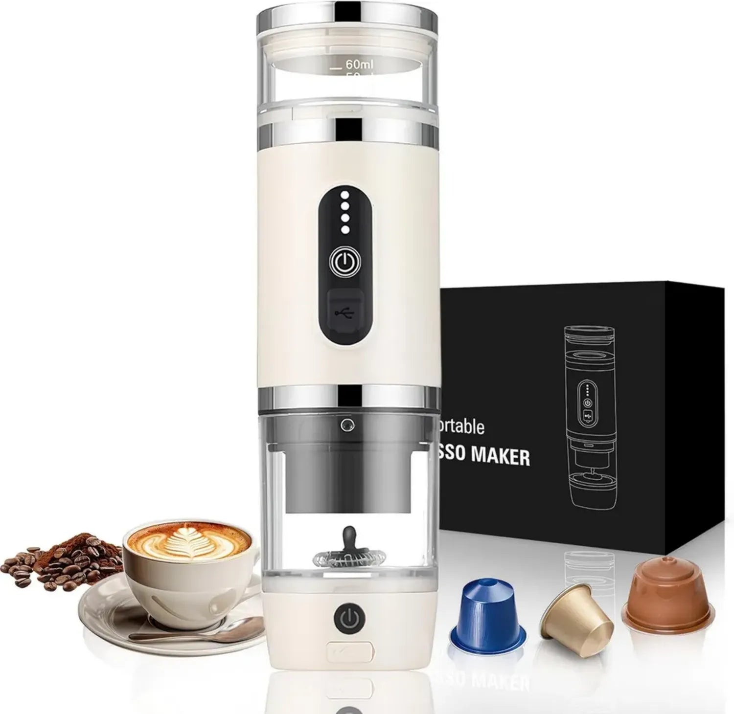 Tragbare 3-in-1-Kaffeemaschine mit 20-Bar-Milchaufschäumer