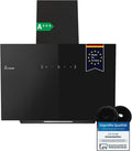 KKT KOLBE 60 cm Kopffrei Dunstabzugshaube mit LED-Licht und Gestensteuerung, Schwarzglas