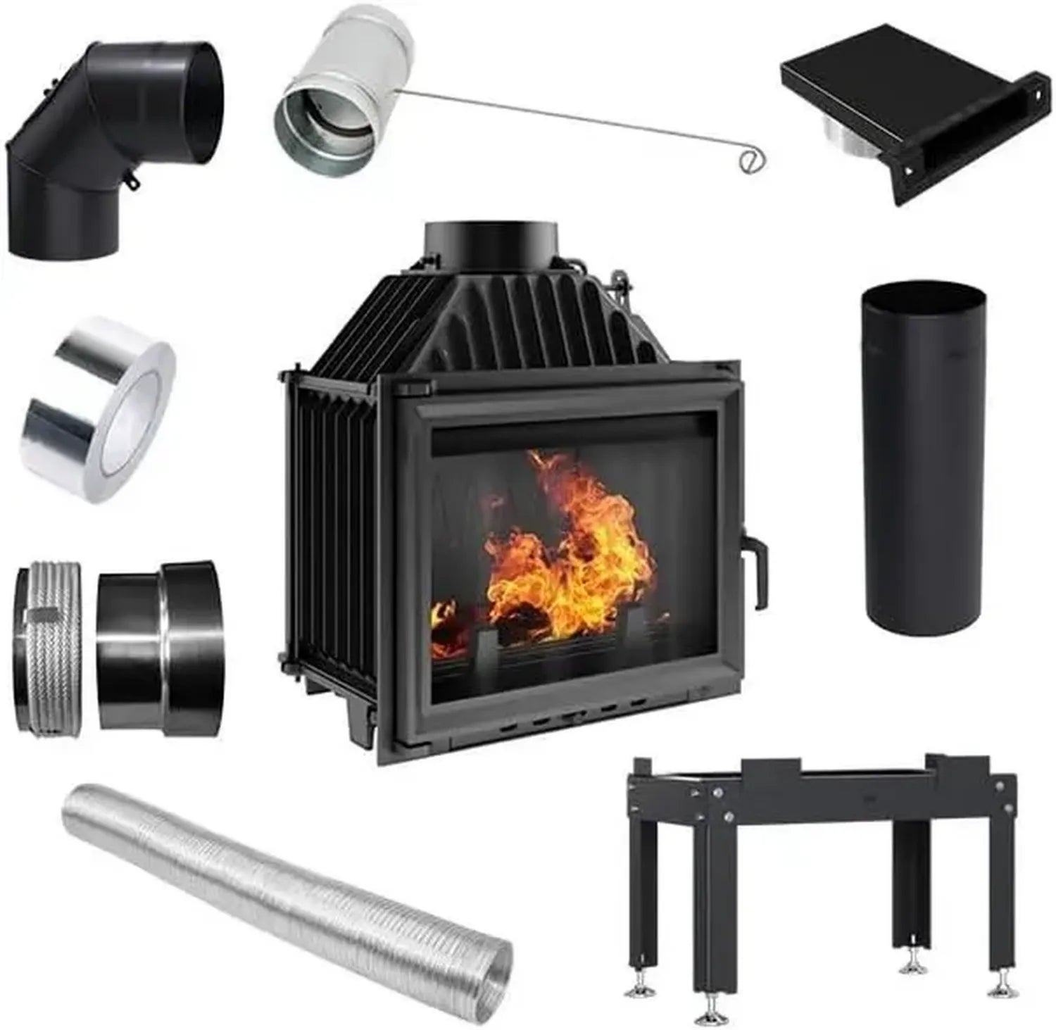 Kratki Maja 8 kW Gusseisen Kamineinsatz mit Zubehör