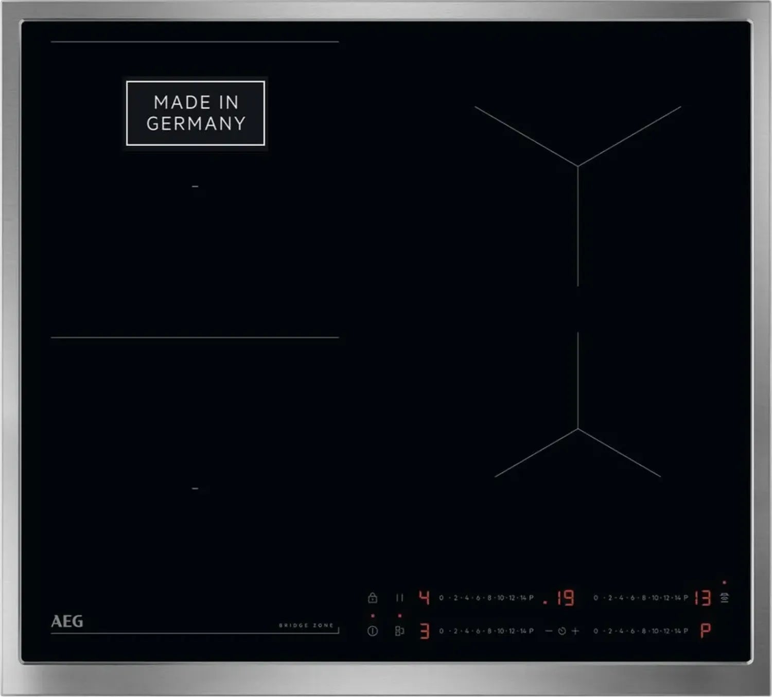 AEG Autarkes Induktionskochfeld 60cm, 4 Flexzonen, Bridge-Funktion, SuperFlat Design, PowerBoost, Timer, Touch-Steuerung