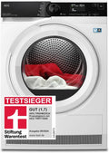 AEG Wärmepumpentrockner 8 kg, Serie 9000 AbsoluteCarePlus, Testsieger Stiftung Warentest, Daunentrocknung, 3D-Feuchtigkeitsmessung, Knitterschutz, LED-Trommelbeleuchtung, Energieklasse C
