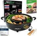 Elektrischer Thai Hot Pot Set mit Kochbuch & Grillzangen, Schnelle Aufheizzeit, Ideal für Korean BBQ & Mookata