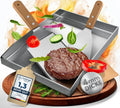 Grillplatte aus Edelstahl 4mm [40x30cm] mit Zubehör - Kompatibel für Gas- und Holzkohlegrills